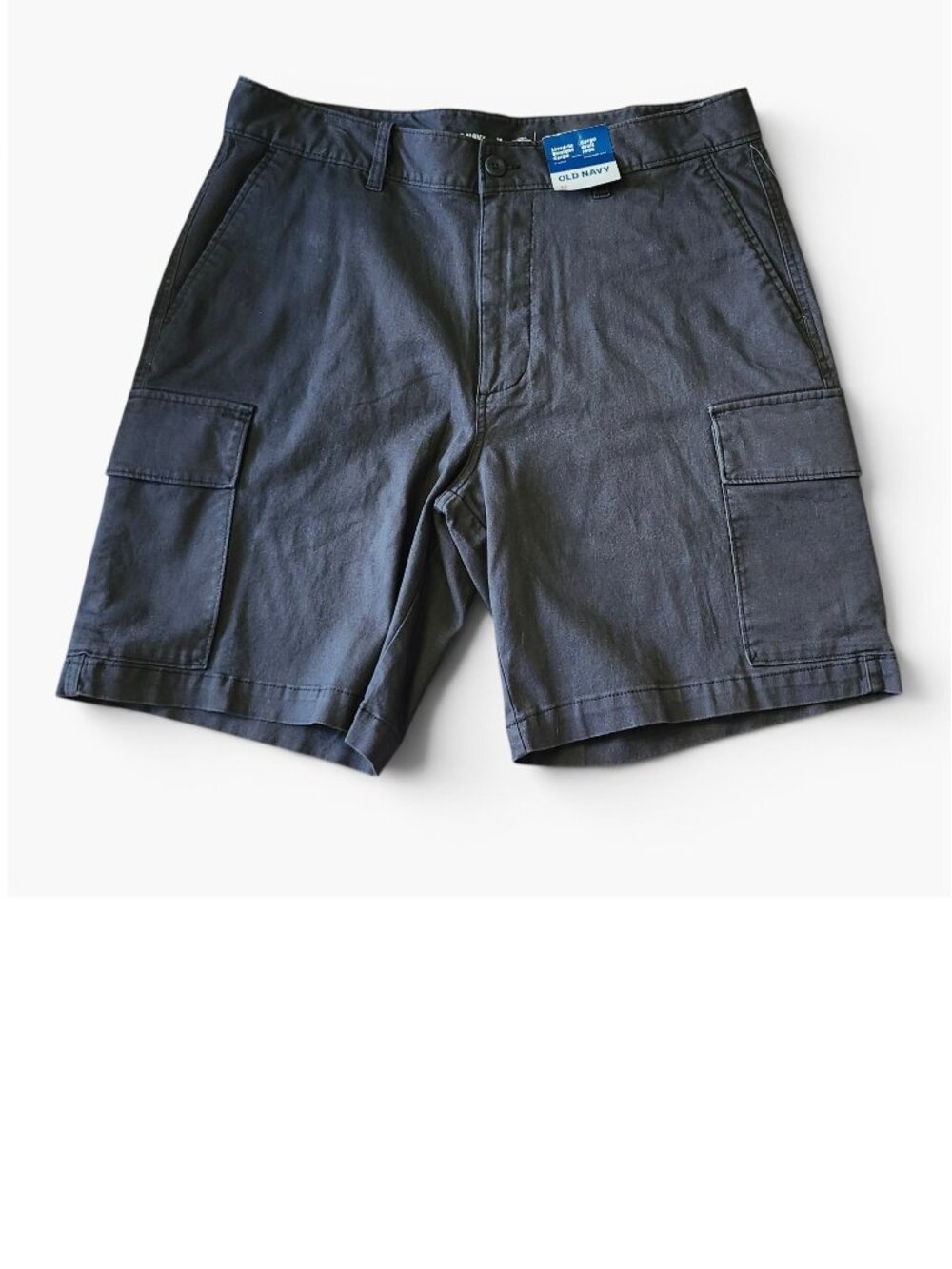 NEW Men's Old Navy Black Lived-In Straight Cargo Shorts 6 pocket, Size 36